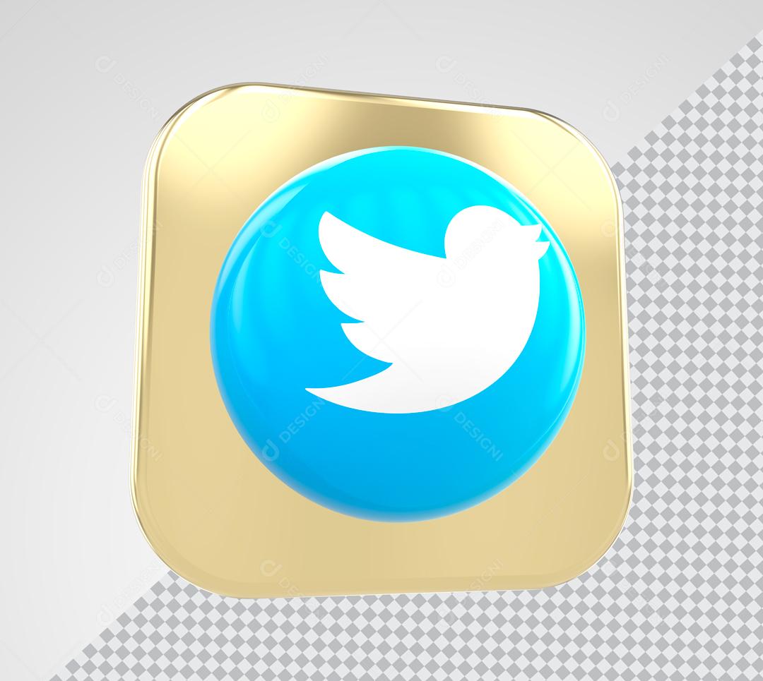 Twitter Elemento 3D Para Composição PSD