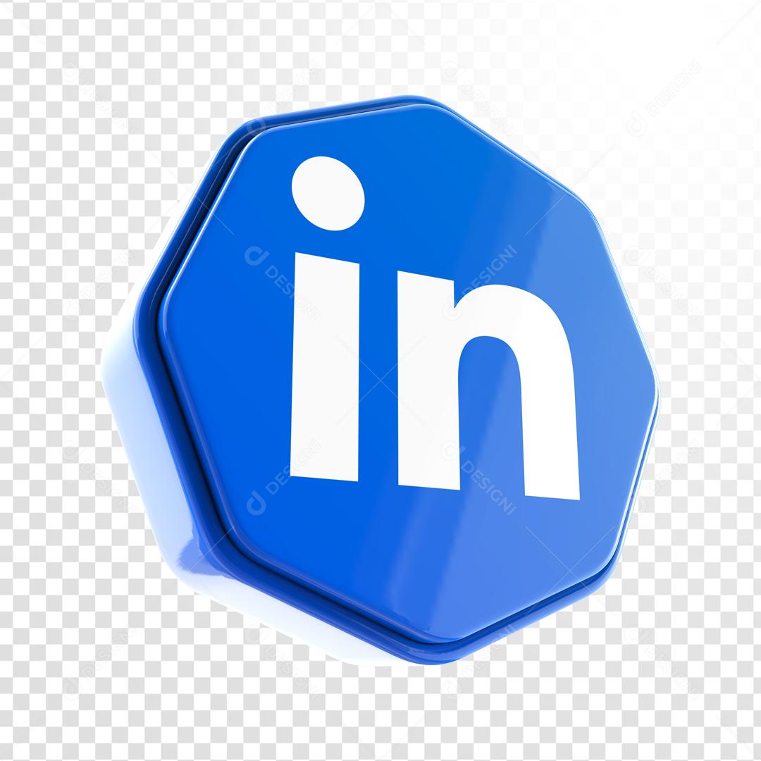 Elemento 3D Linkedin Para Composição PSD