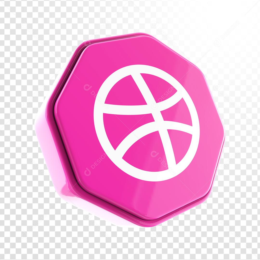 Elemento 3D Dribbble Para Composição PSD