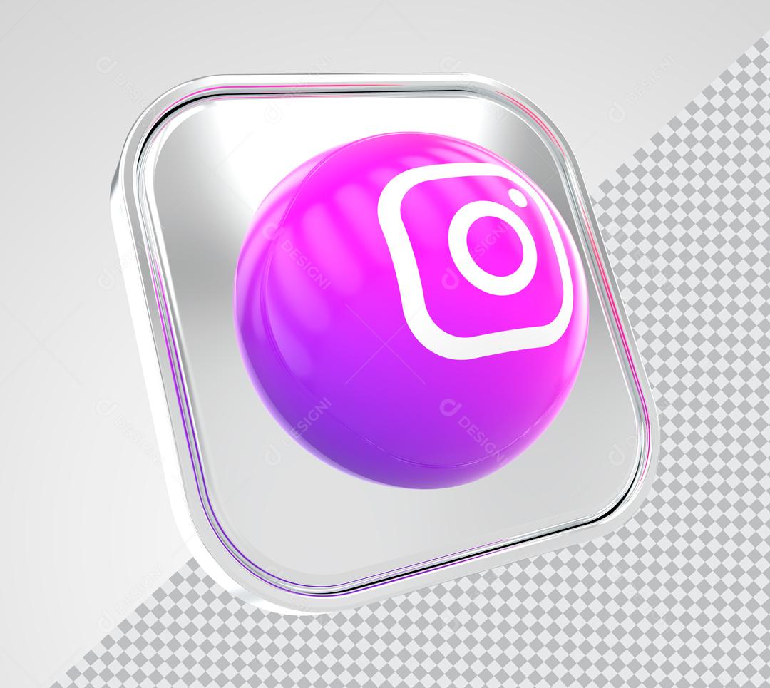 Ícone Instagram 3D Elemento Para Composição PSD