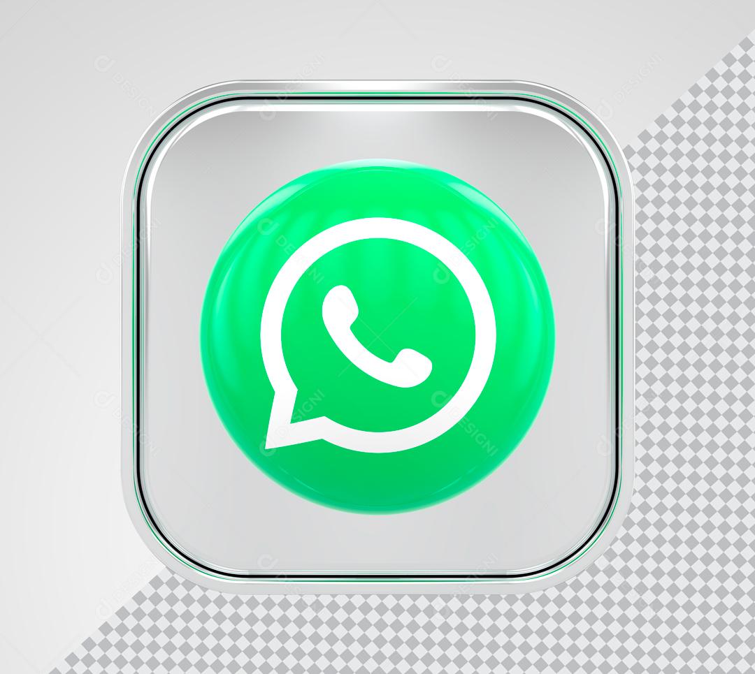 Ícone Whatsapp 3D Elemento Para Composição PSD