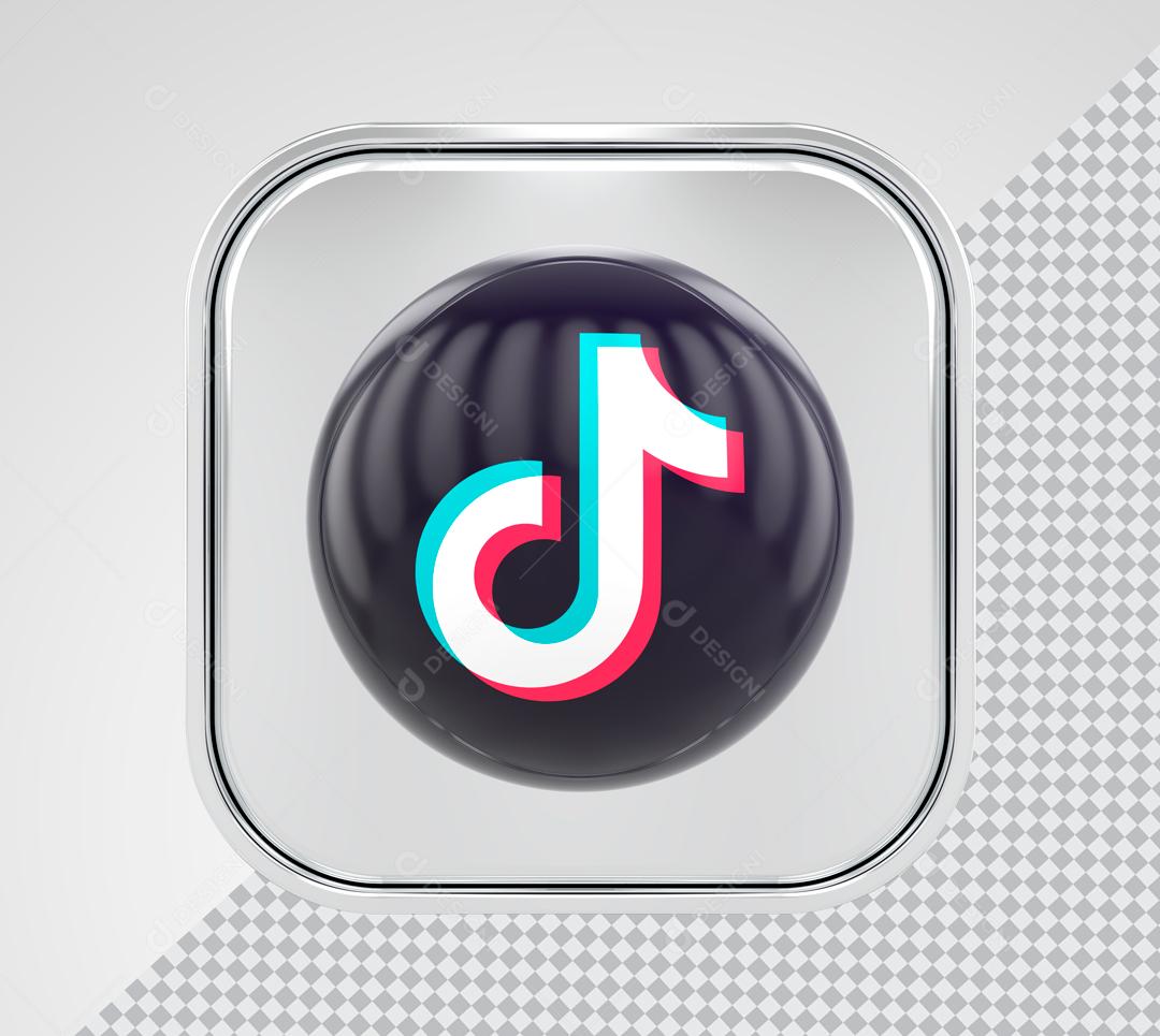 Elemento 3D Tiktok ícone Para Composição PSD