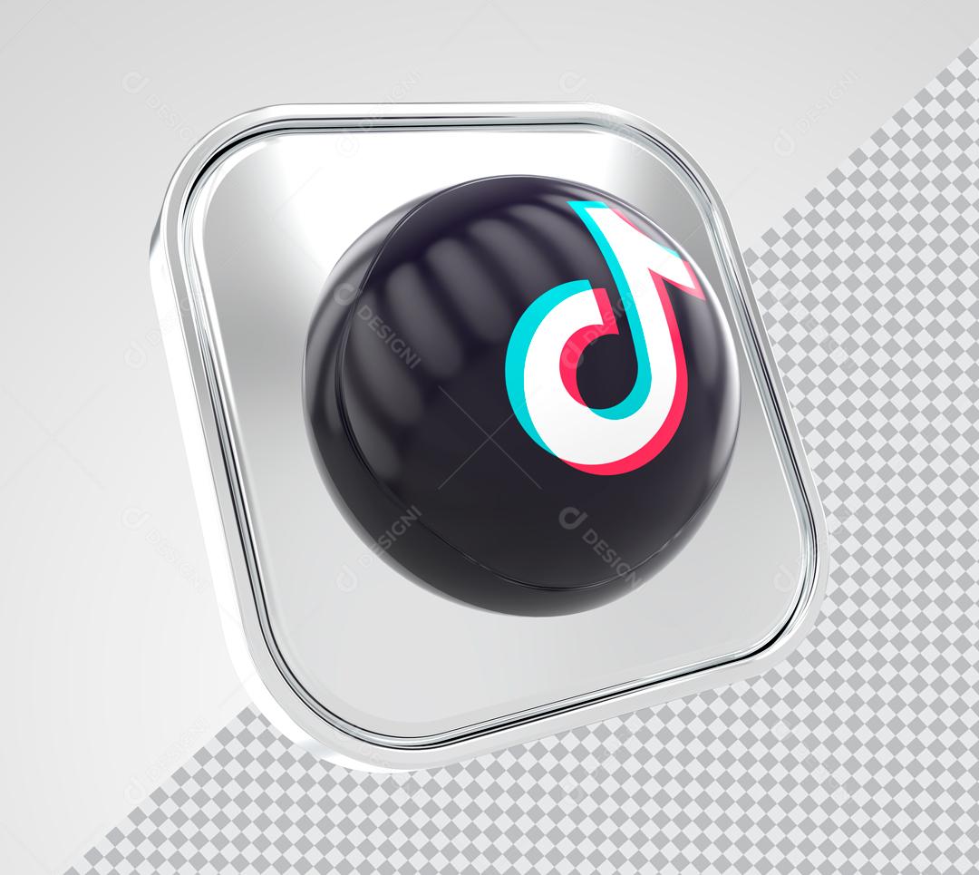 Ícone Tiktok 3D Elemento Para Composição PSD