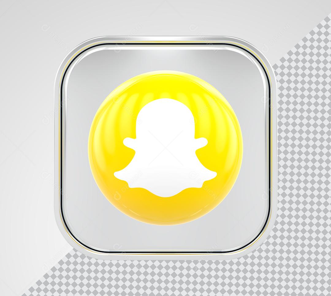 Elemento 3D Snapchat ícone Para Composição PSD