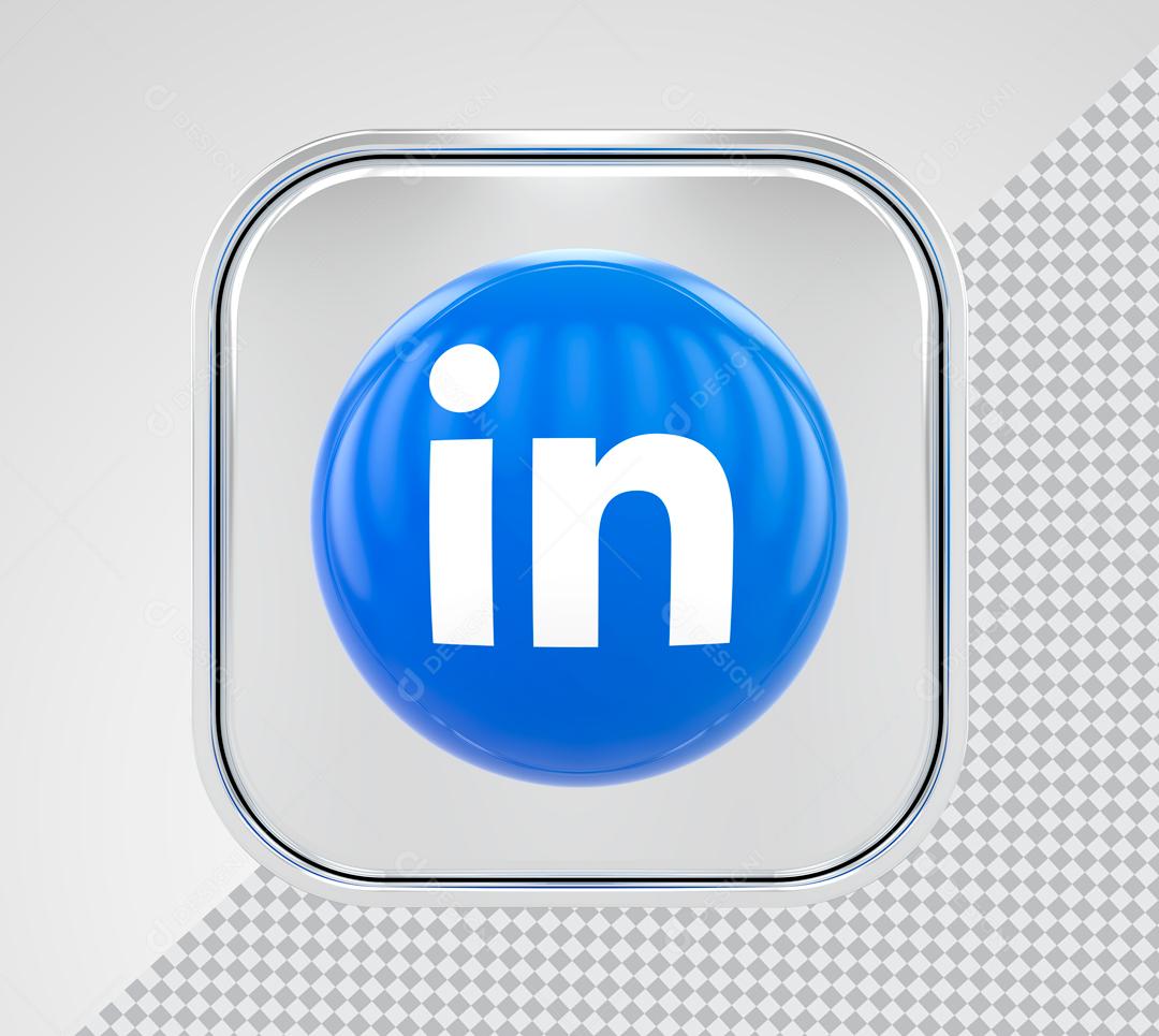 Elemento 3D Linkedin ícone Para Composição PSD