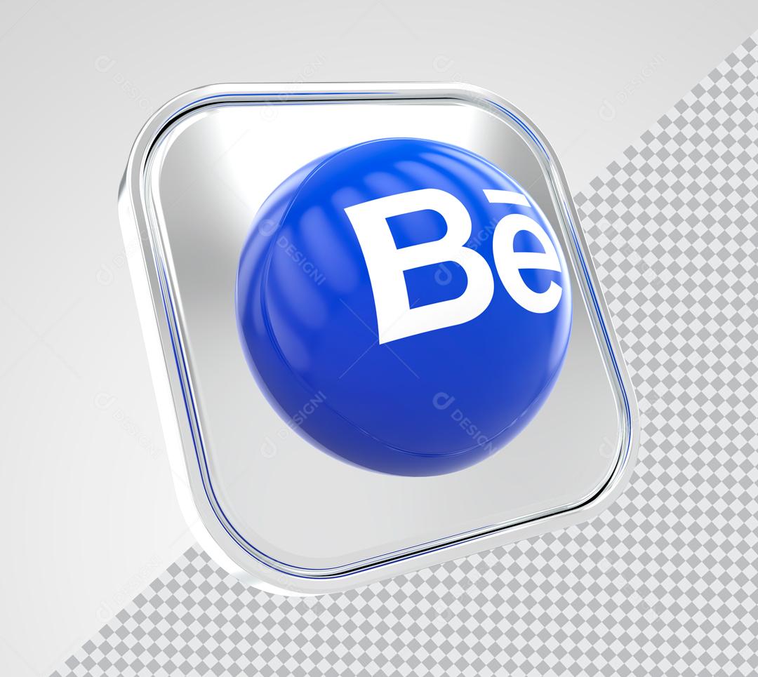 Ícone Behance 3D Elemento Para Composição PSD
