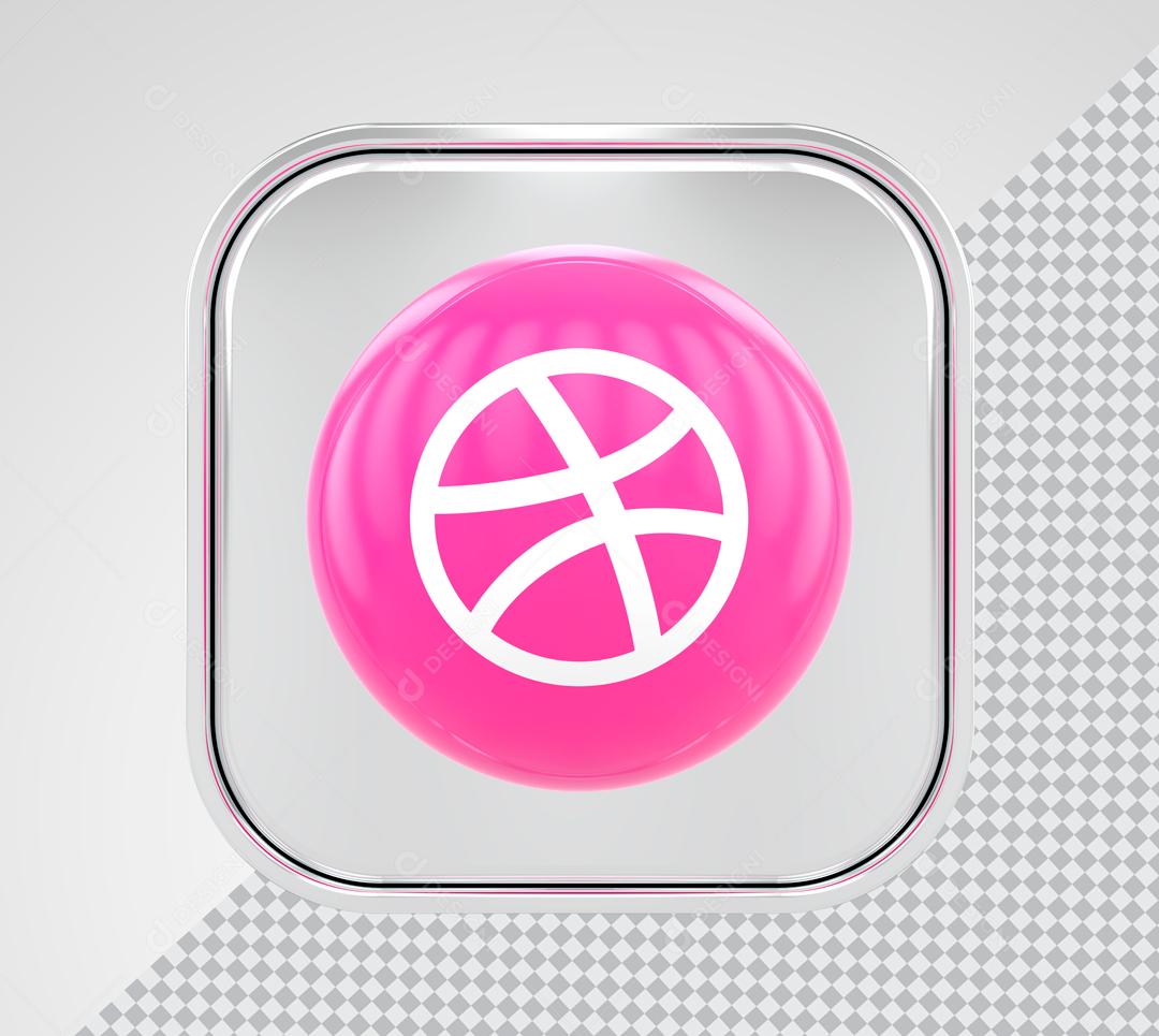Elemento 3D Dribbble ícone Para Composição PSD