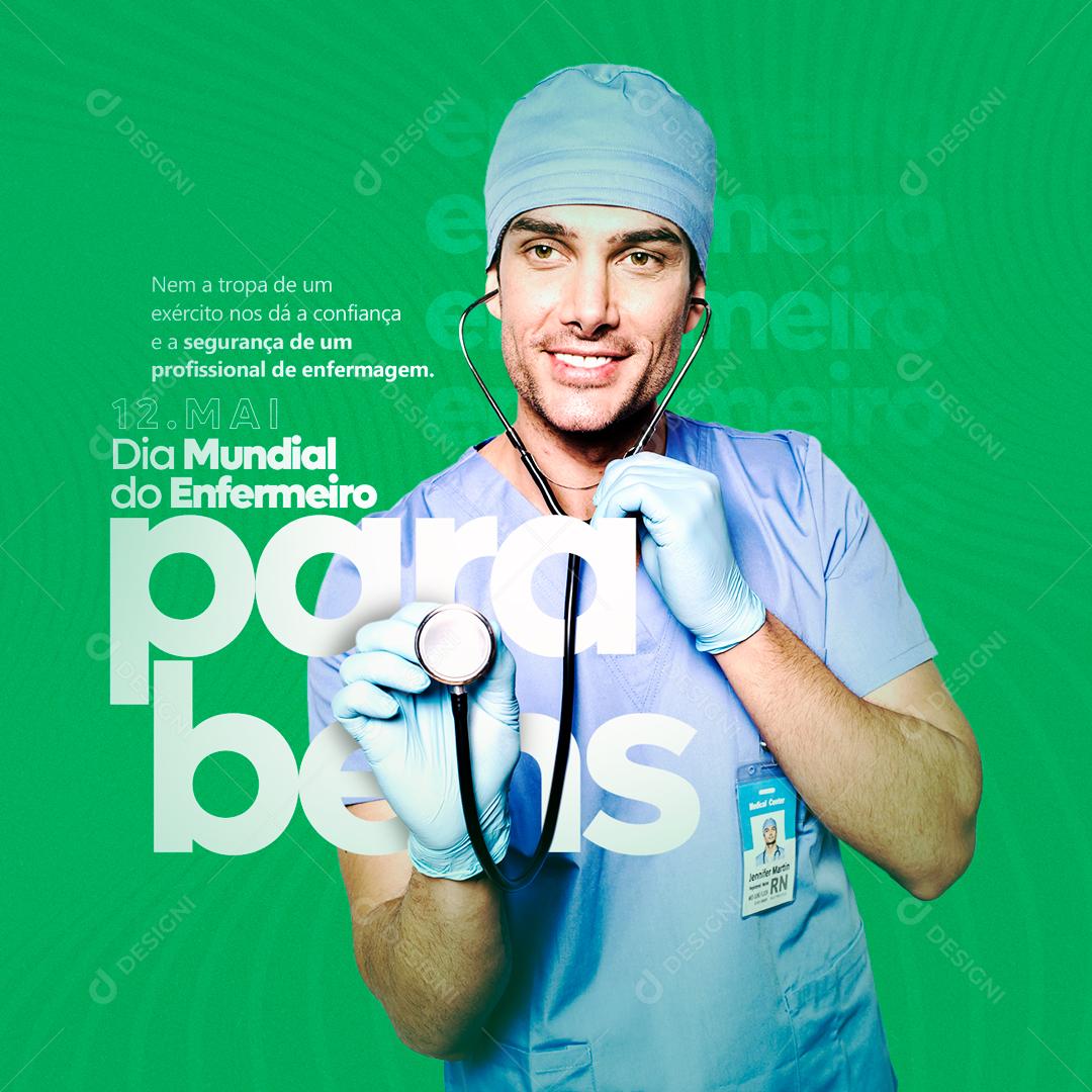 Social Media Nem a tropa de um exército nos dá a confiança Dia do Enfermeiro PSD Editável