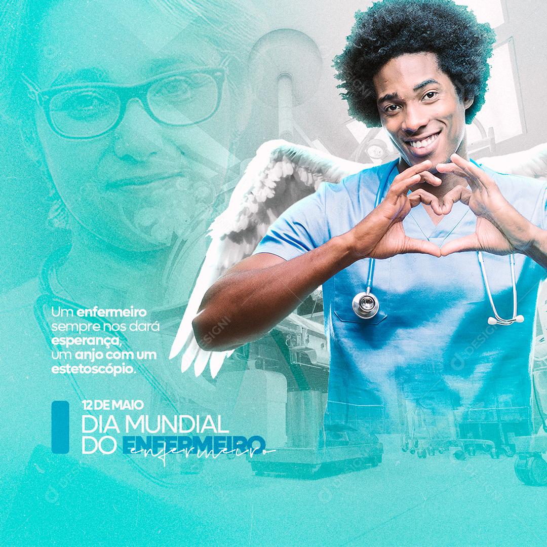 Social Media Sempre nos dará esperança Dia do Enfermeiro PSD Editável