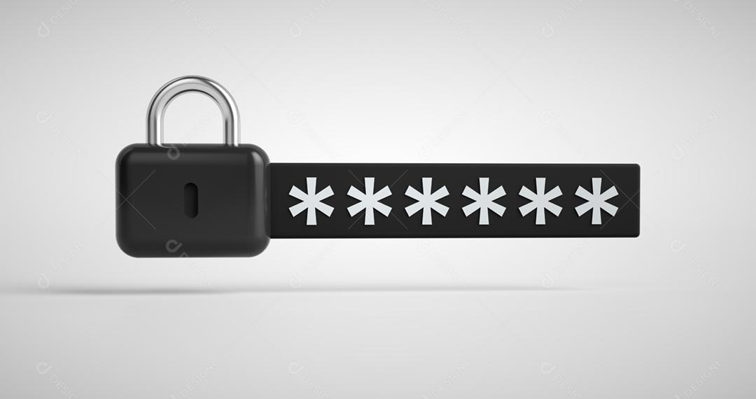 Conceito de login seguro protegido por senha. Padloc de conceito de segurança