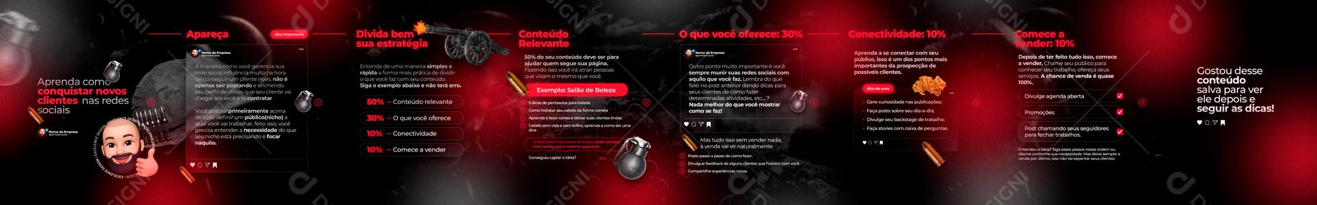 Carrossel Estratégias De Negócios O Perfil Do Instagram São Visitados Social Media PSD Editável