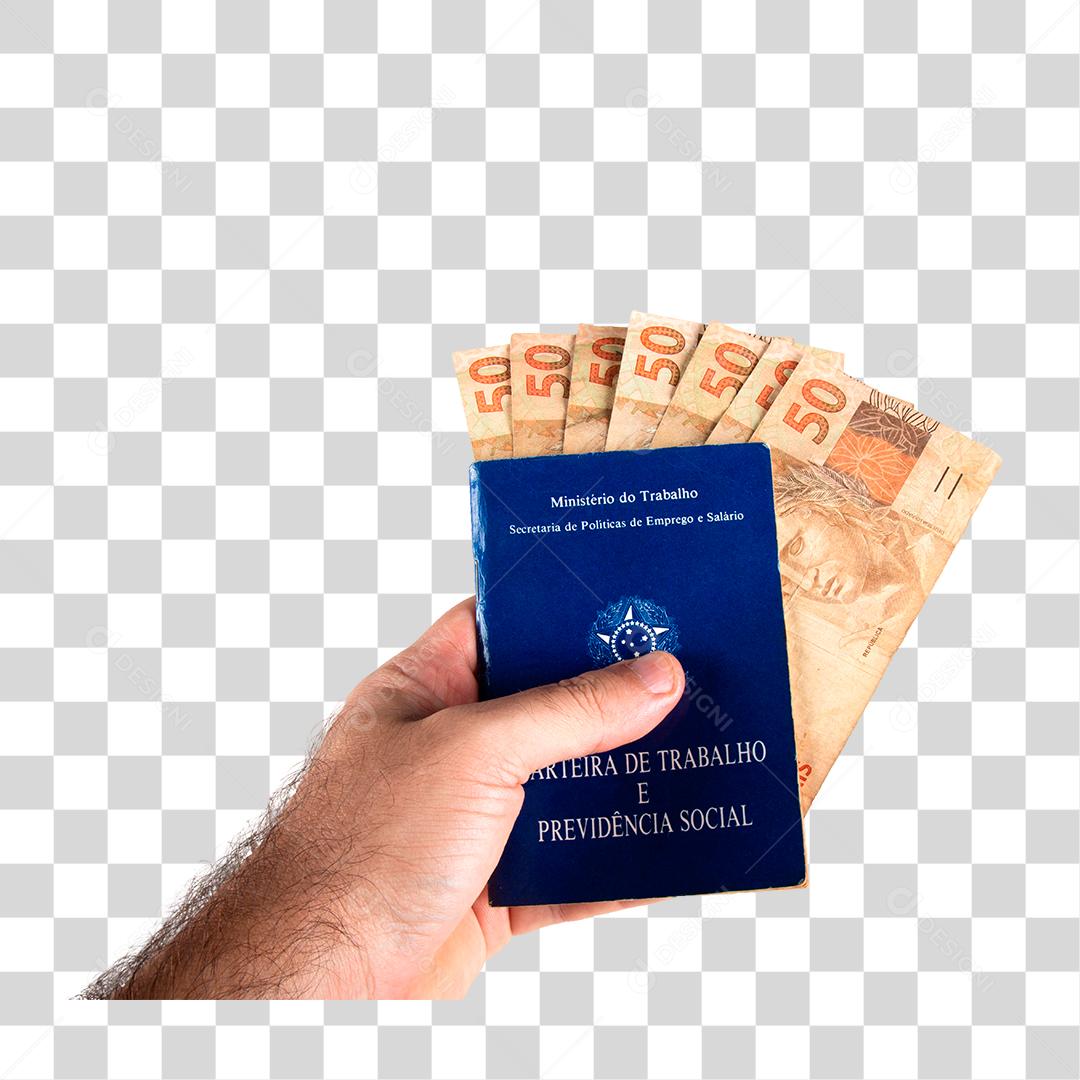 Mão Segurando Notas De Dinheiro Moeda Carteira De Trabalho Dinheiro PNG Transparente Sem Fundo