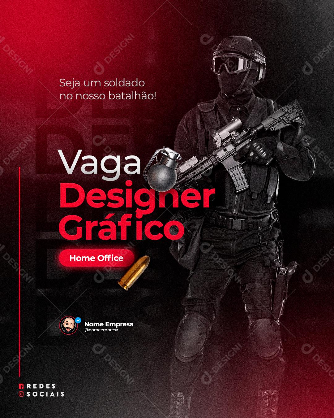 Vaga De Designer Gráfico Recursos De Designer Social Media PSD Editável