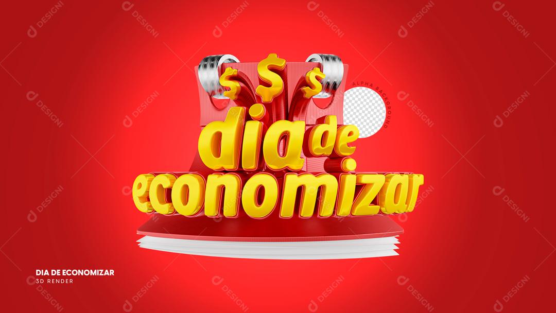 Selo 3D Para Composição Dia De Economizar PSD Editável