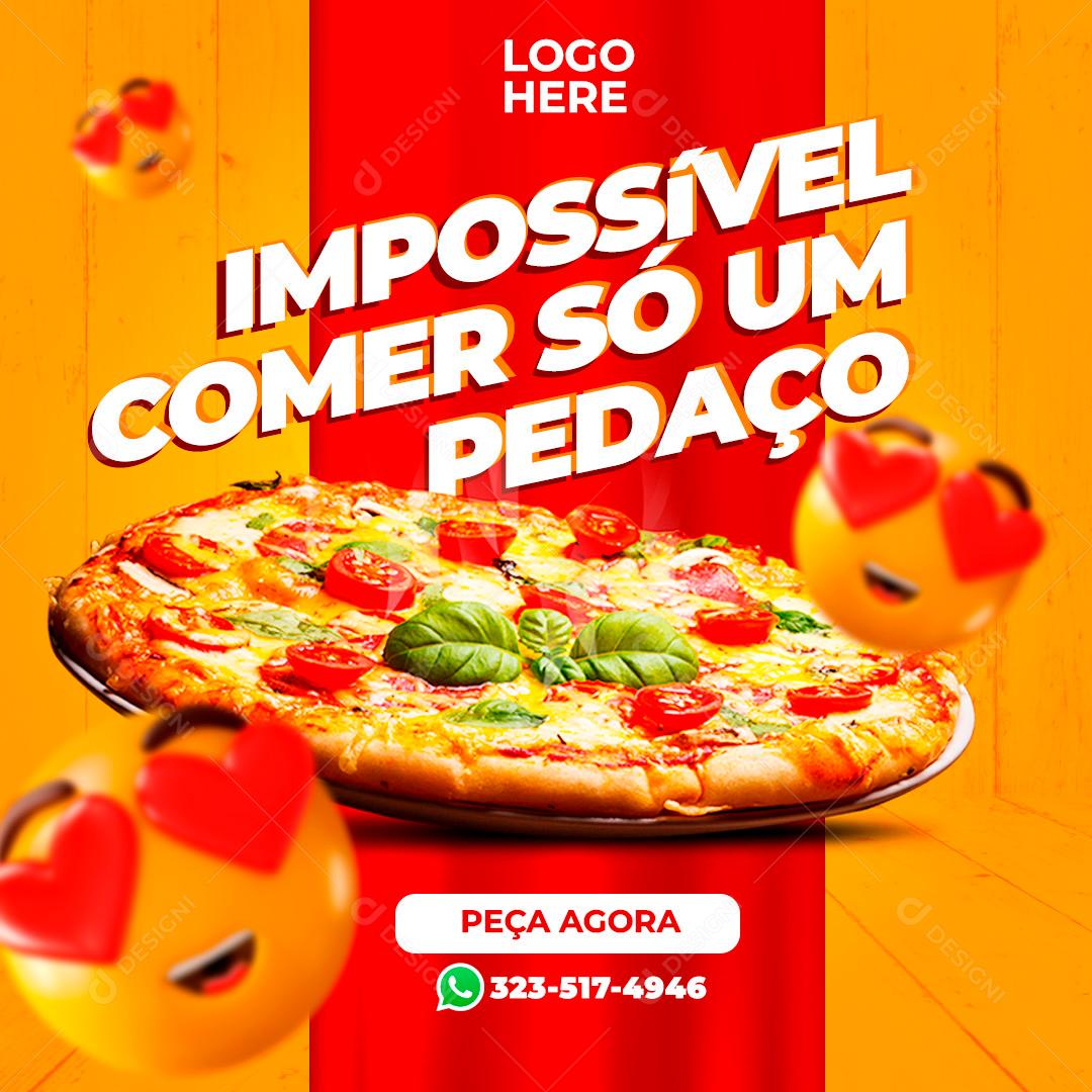 Impossível Comer Só Um Pedaço Social Media PSD Editável