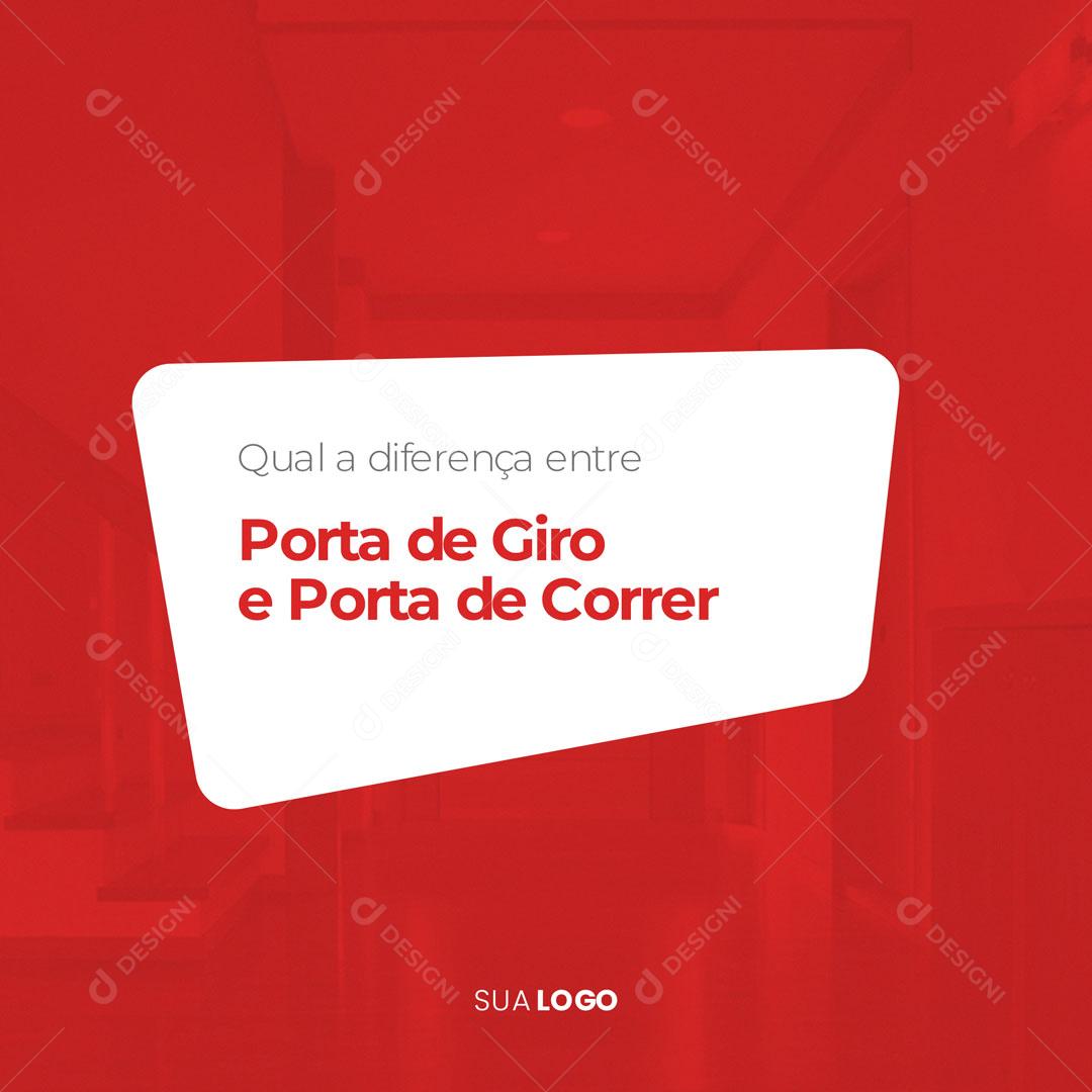 Social Media Porta de Giro ou Porta de Correr PSD Editável