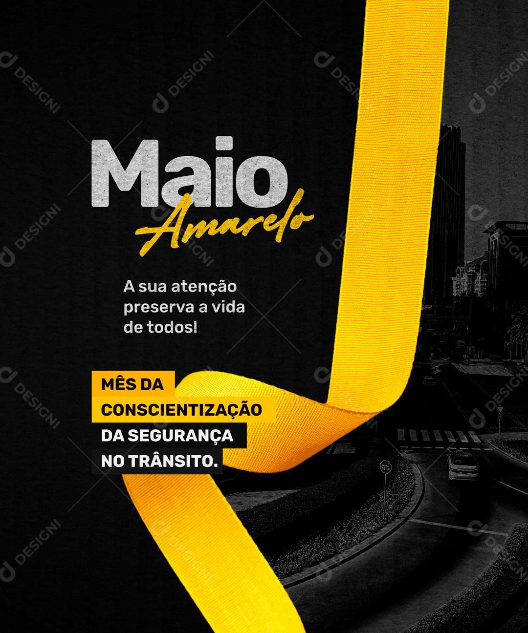 Maio Amarelo Data Comemorativa Social Media PSD Editável