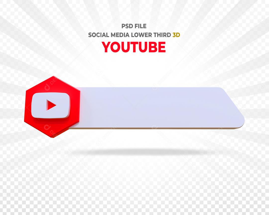 Tag Youtube Elemento 3D Para Composição PSD