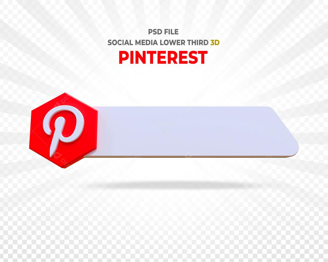 Tag Pinterest Elemento 3D Para Composição PSD