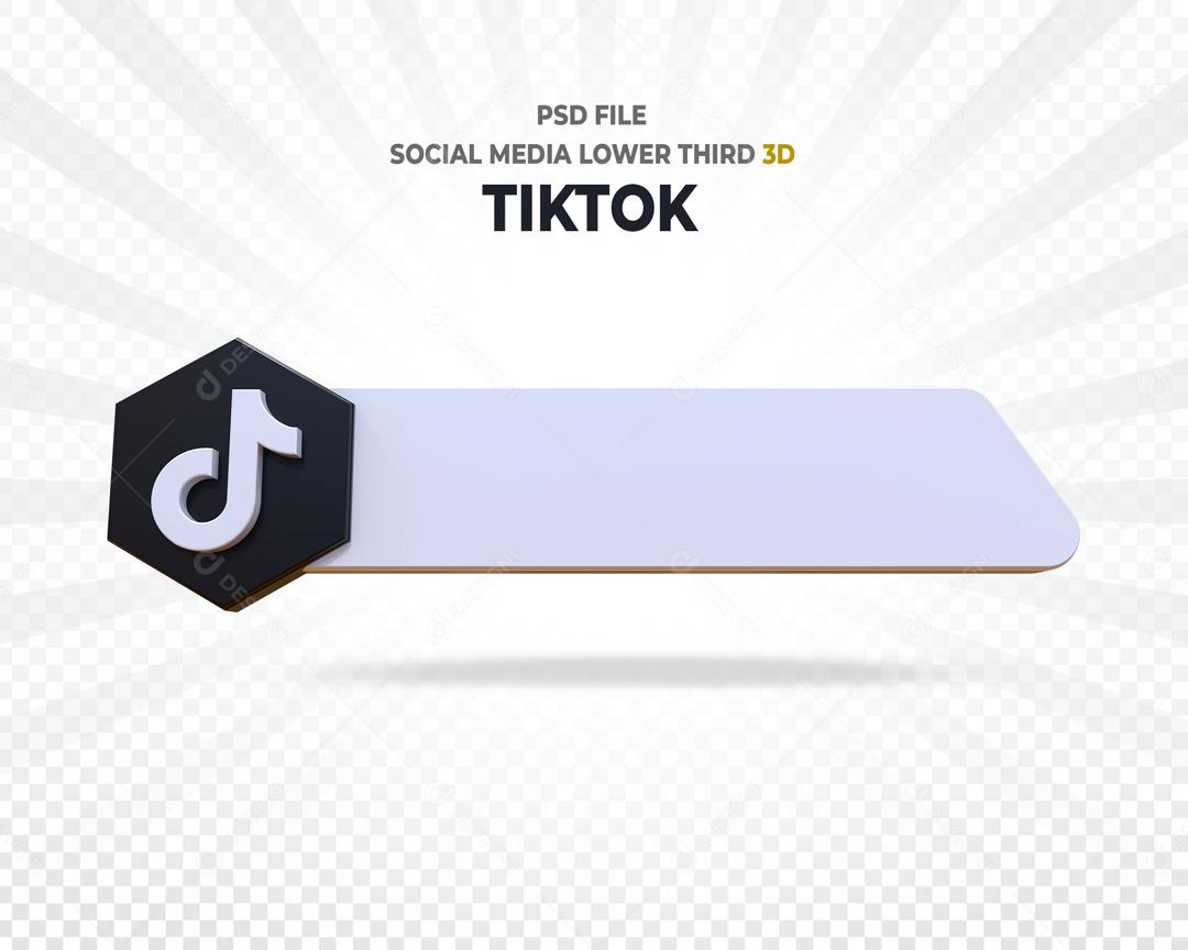 Tag Tiktok Elemento 3D Para Composição PSD