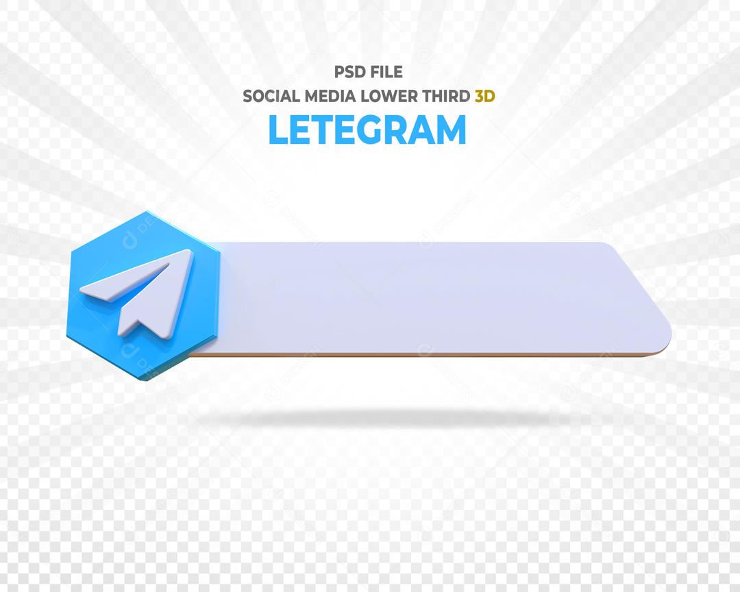 Tag Telegram Elemento 3D Para Composição PSD