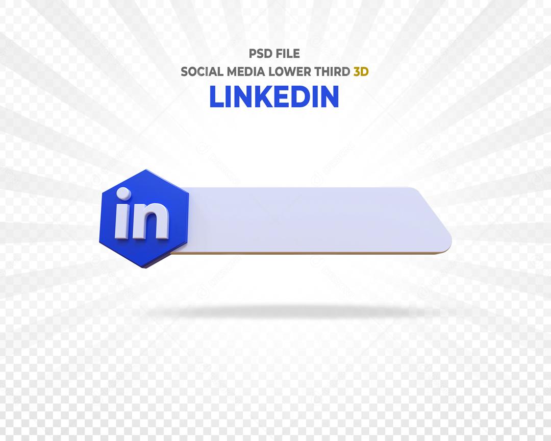 Tag Linkedin Elemento 3D Para Composição PSD