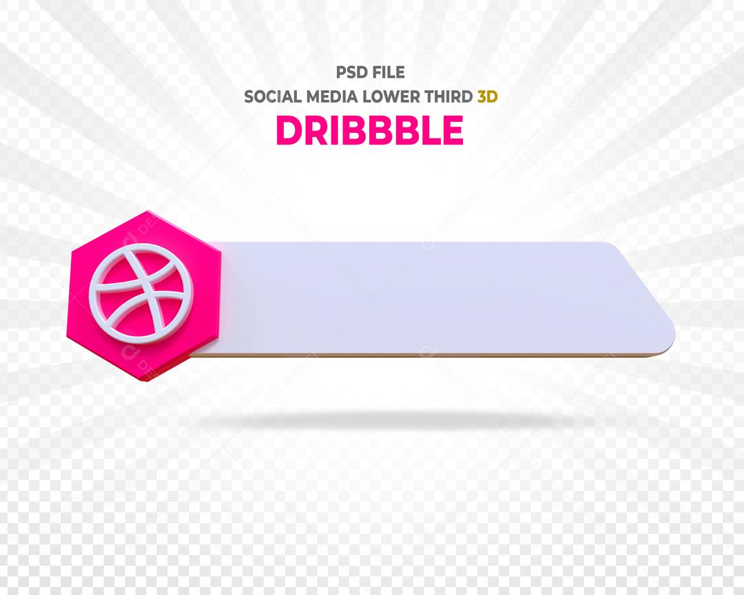 Tag Dribbble Elemento 3D Para Composição PSD