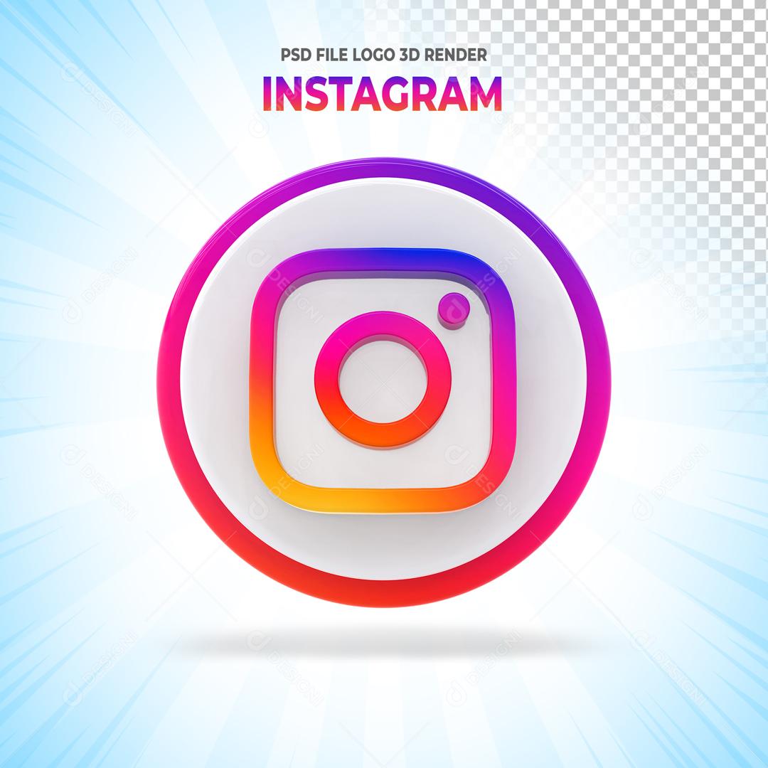 Ícone Instagram 3D Elemento Para Composição PSD