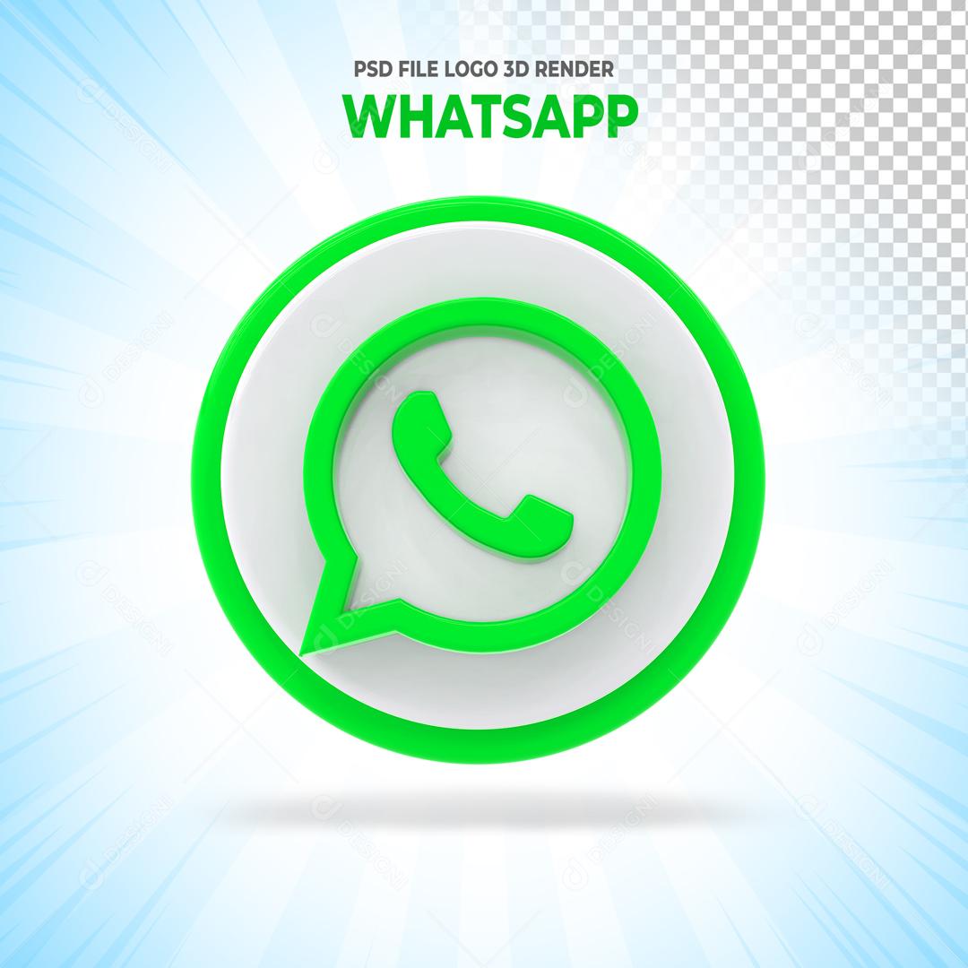 Ícone Whatsapp 3D Elemento Para Composição PSD