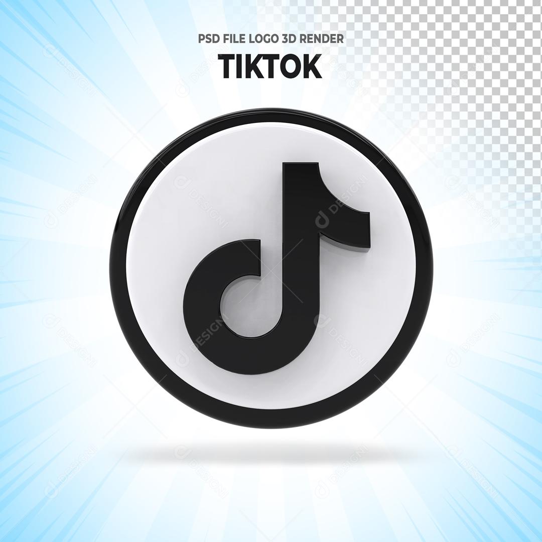 Ícone Tiktok 3D Elemento Para Composição PSD