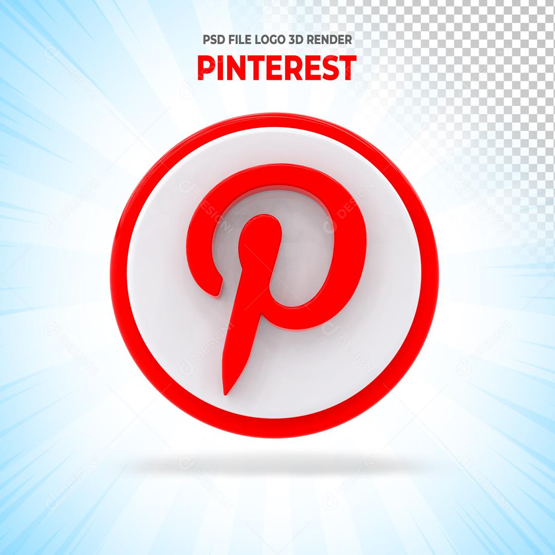 Ícone Pinterest 3D Elemento Para Composição PSD