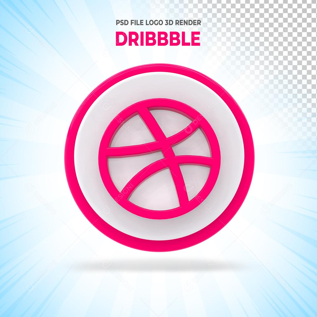 Ícone Dribbble Elemento 3D Para Composição PSD