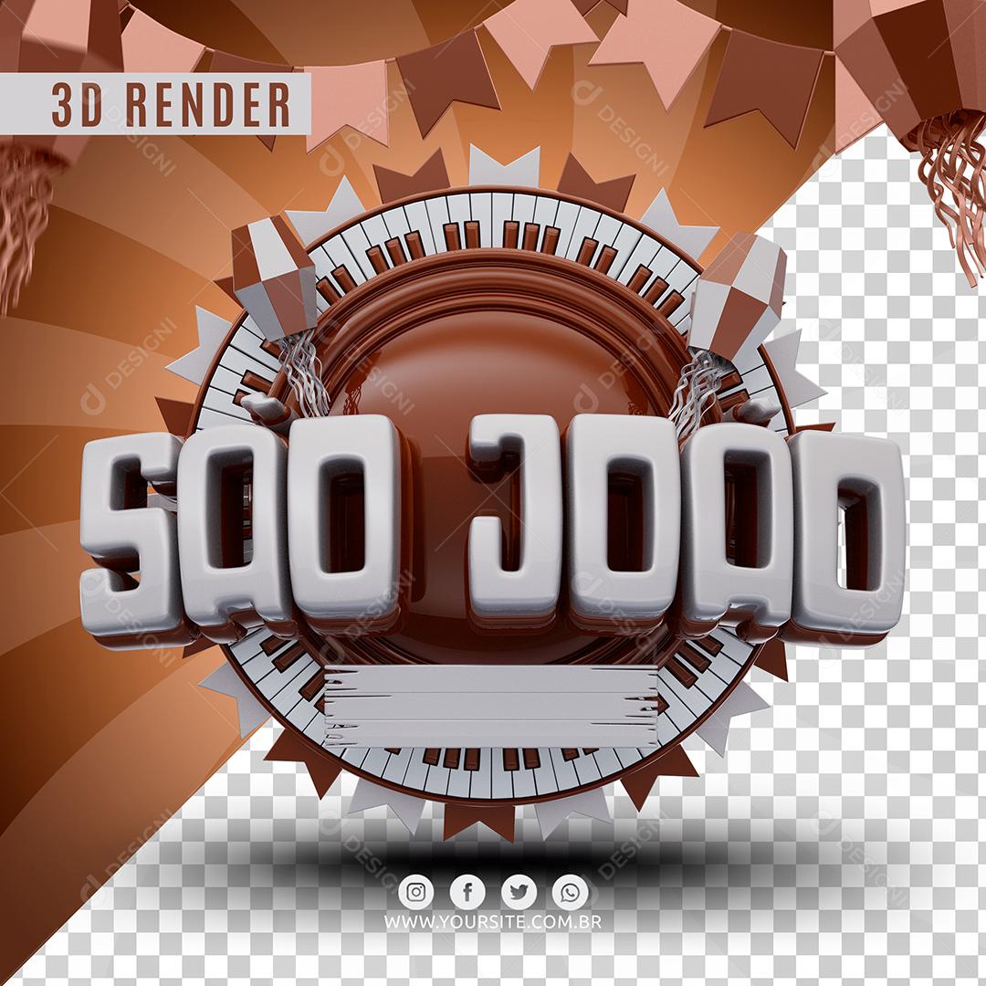 Selo 3D São João Marom Para Composição PSD