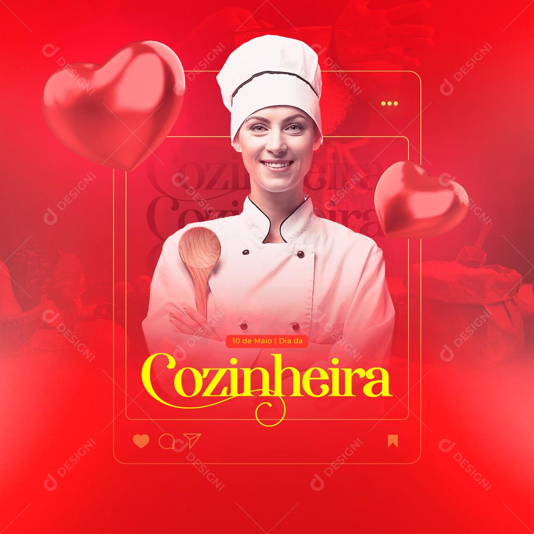 Social Media Dia do Cozinheira Parabéns PSD Editável