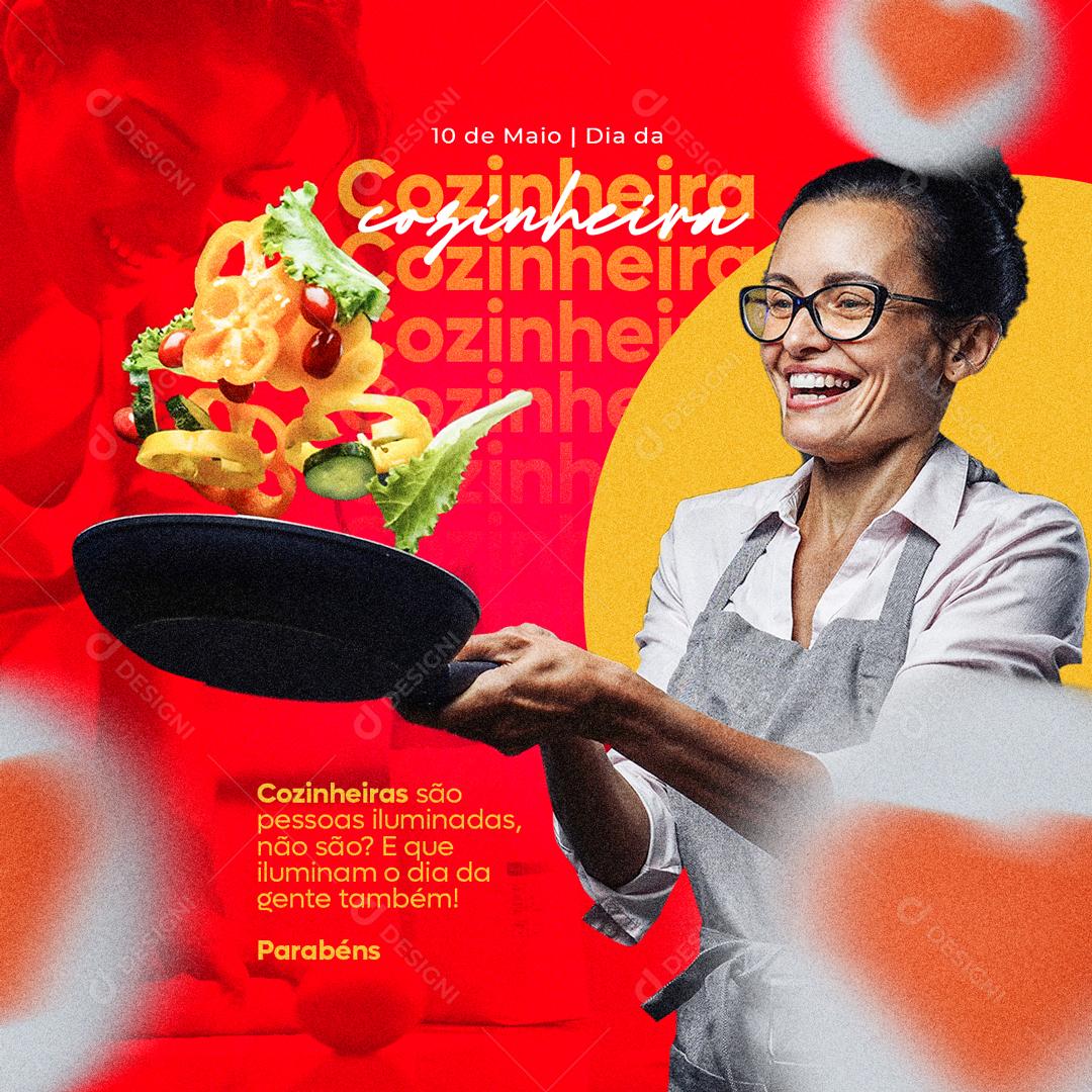 Social Media São pessoas iluminadas Dia da Cozinheira PSD Editável