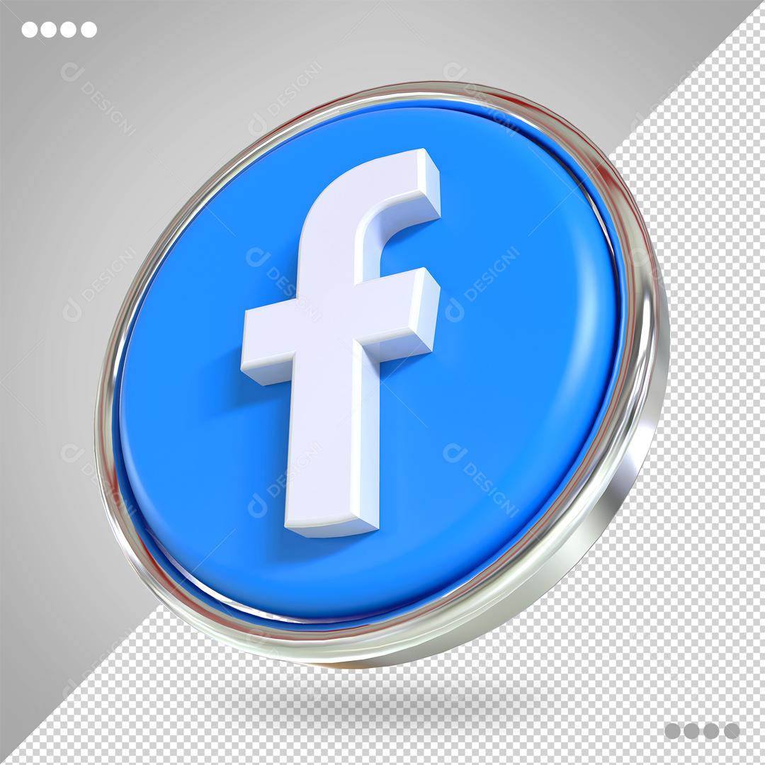 Facebook Ícone 3D Para Composição PSD