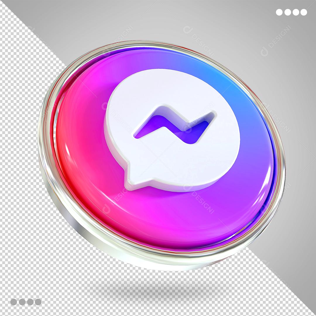 Ícone Messenger 3D Elemento Para Composição PSD