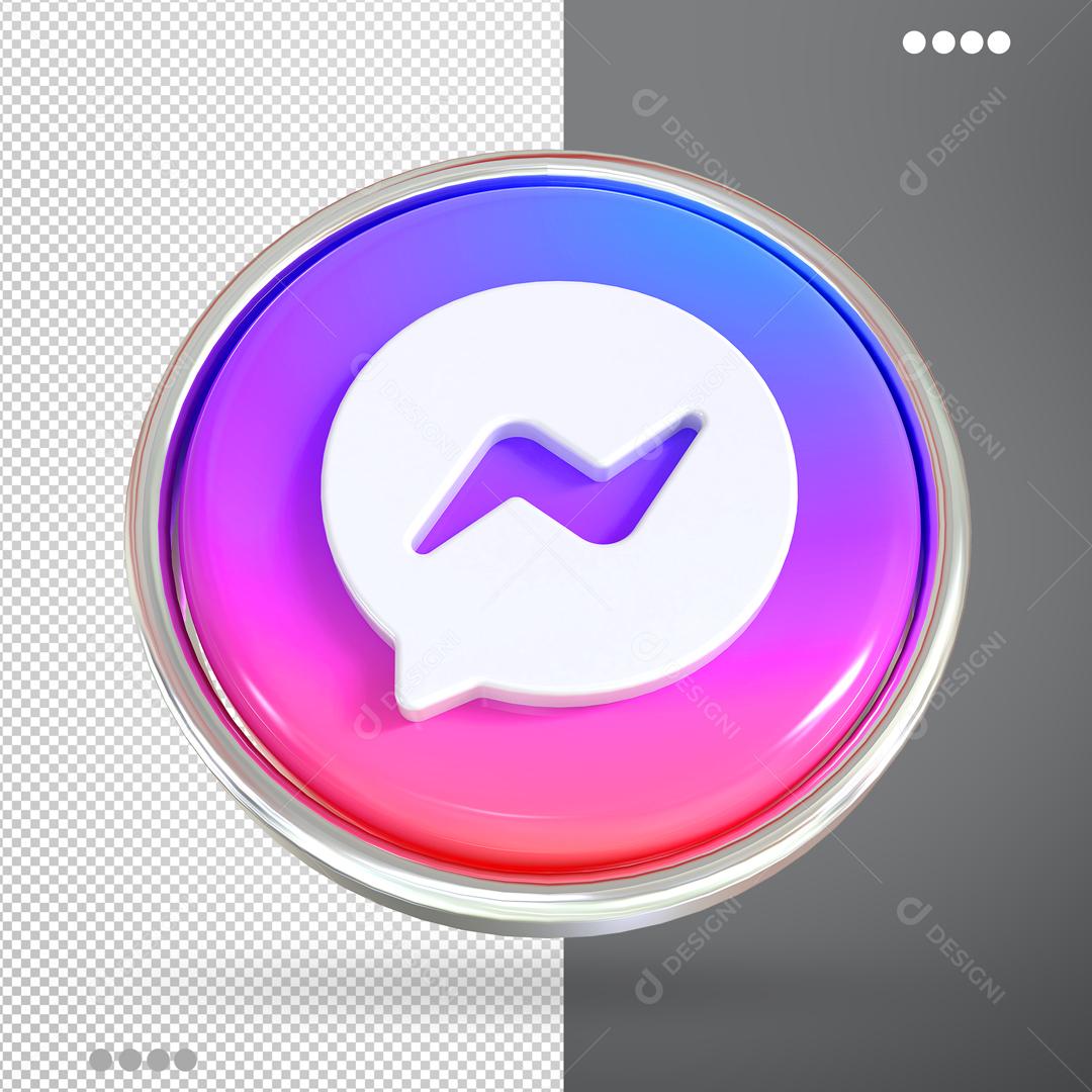 Messenger Ícone 3D Para Composição PSD