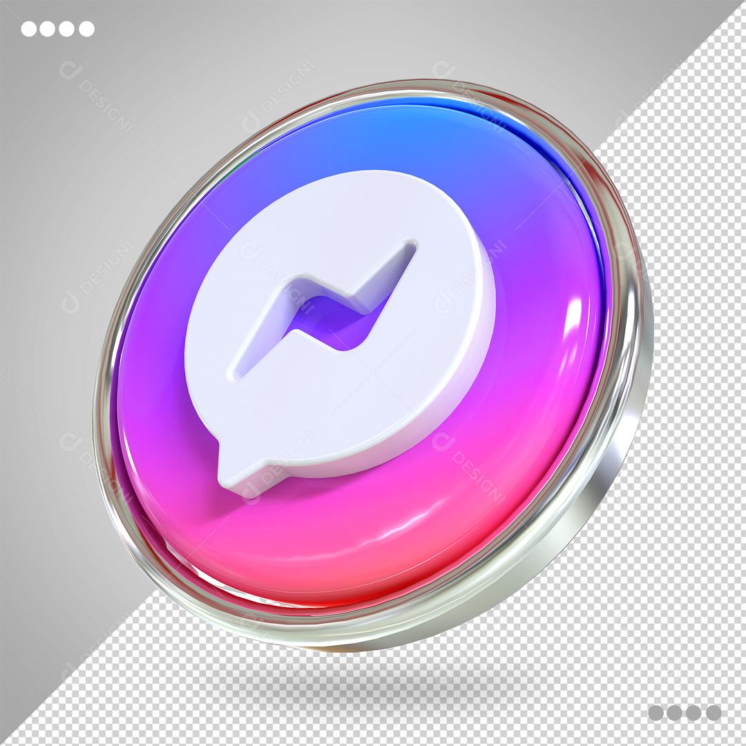 Ícone 3D Messenger Para Composição PSD