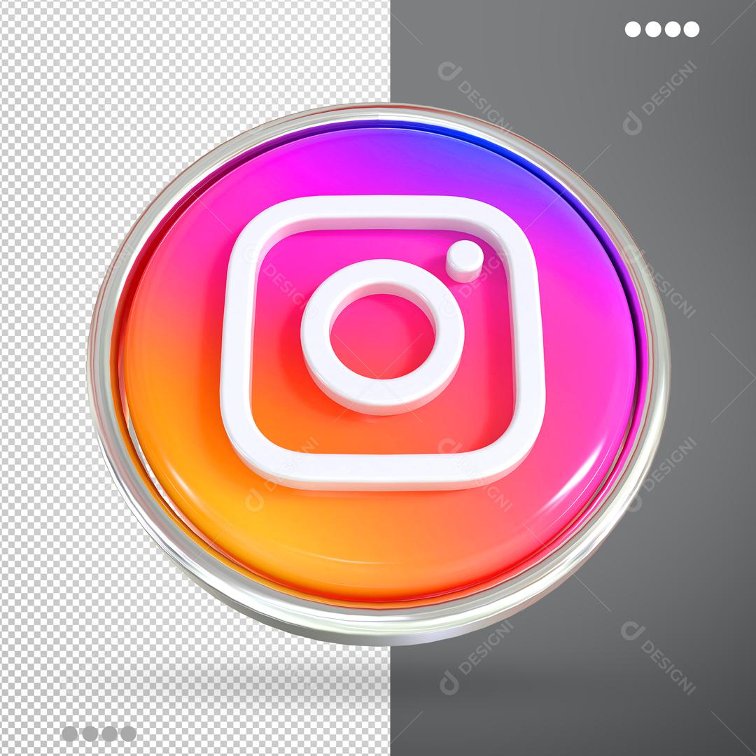 Instagram Ícone 3D Para Composição PSD