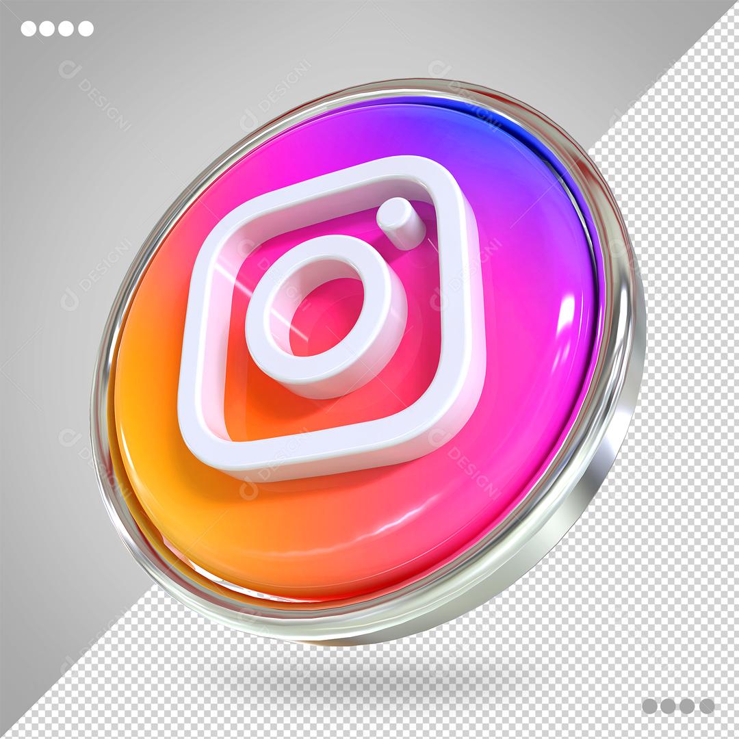 Ícone Instagram 3D Elemento Para Composição PSD