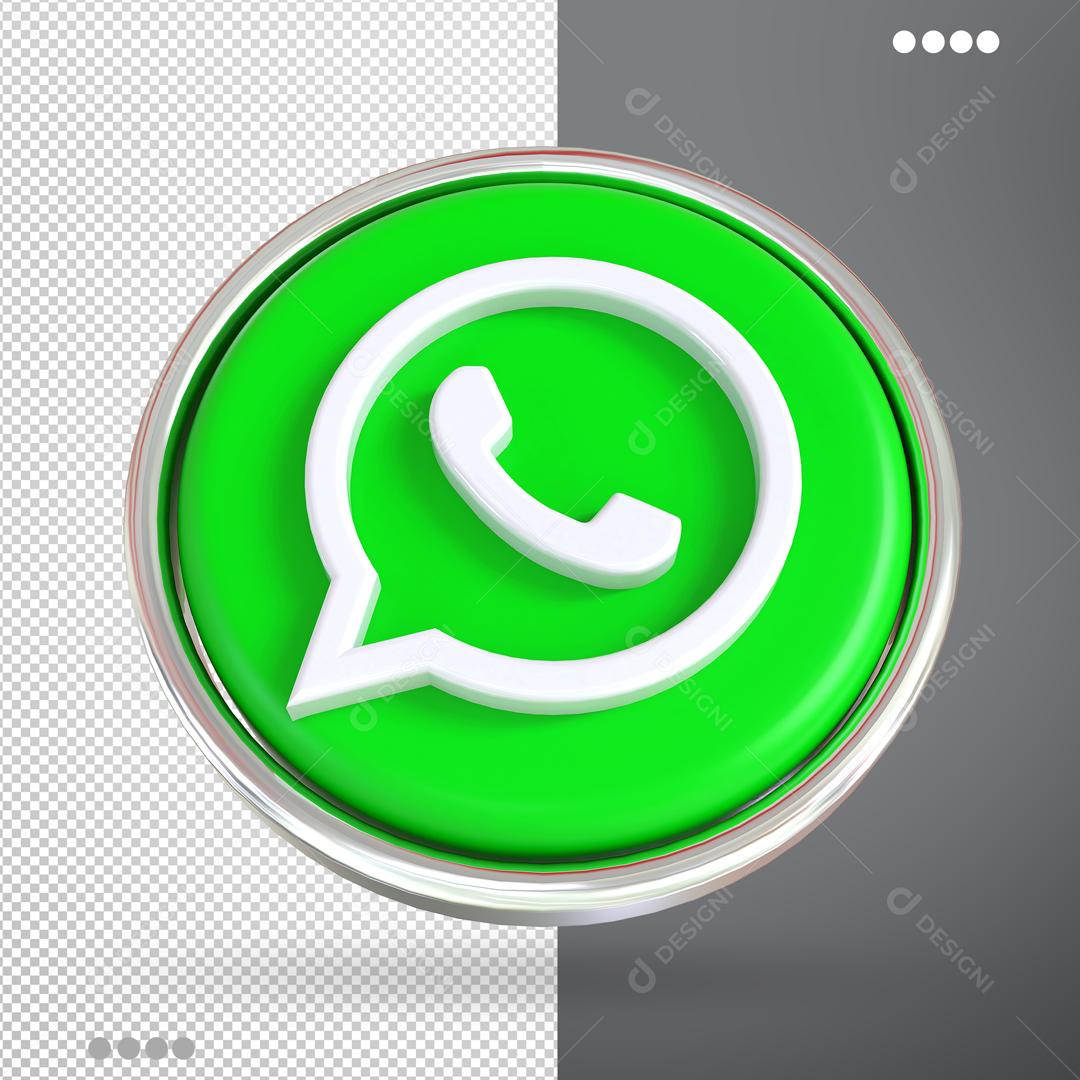 Ícone Whatsapp 3D Elemento Para Composição PSD
