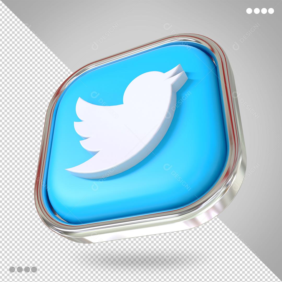 Twitter Elemento 3D Para Composição PSD