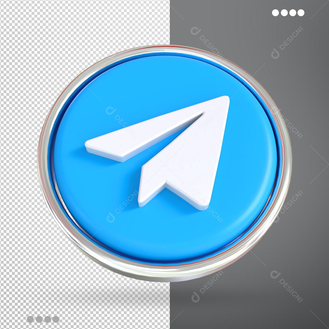 Telegram Ícone 3D Para Composição PSD