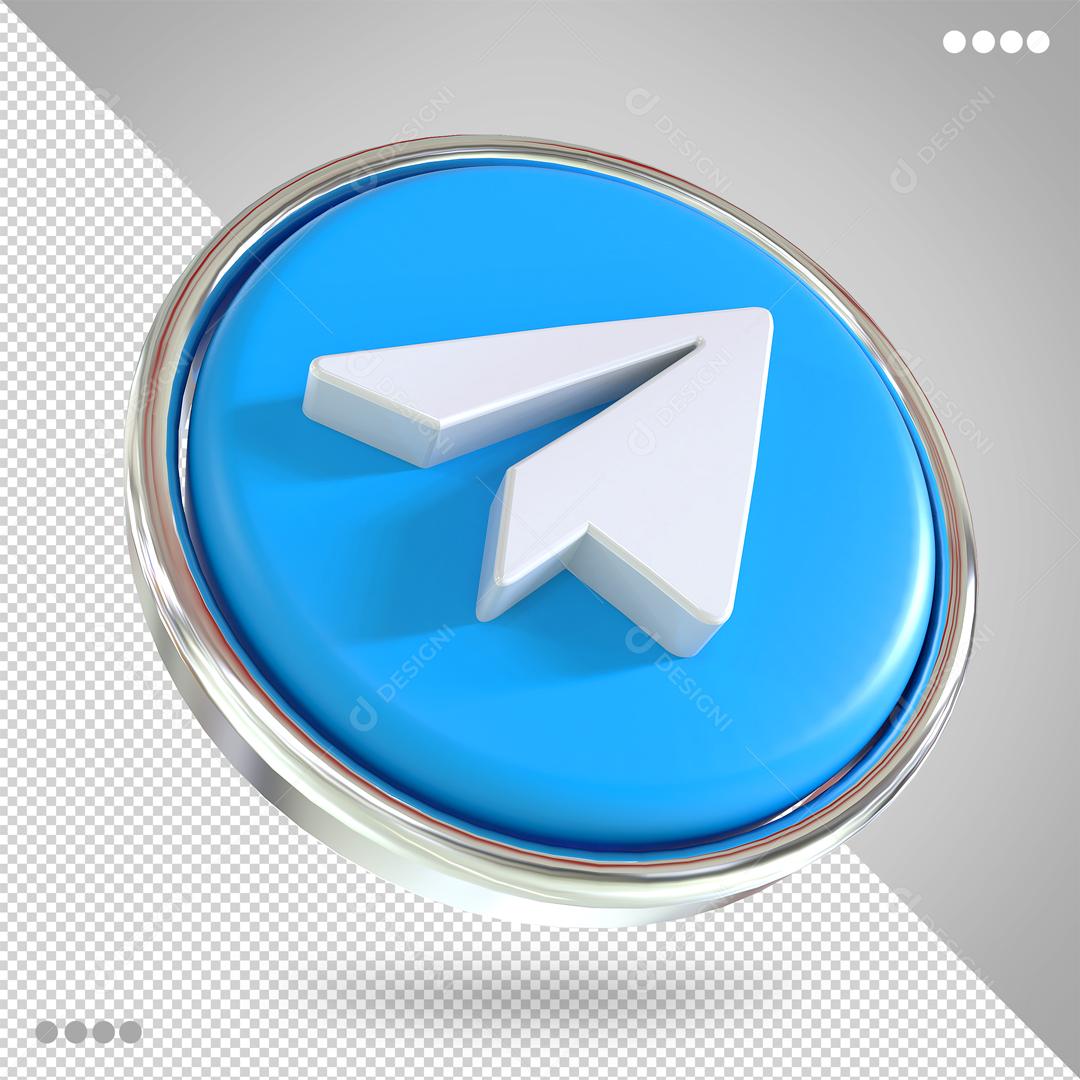 Ícone 3D Telegram Para Composição PSD