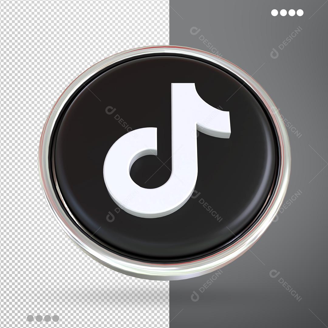 Tiktok Ícone 3D Para Composição PSD