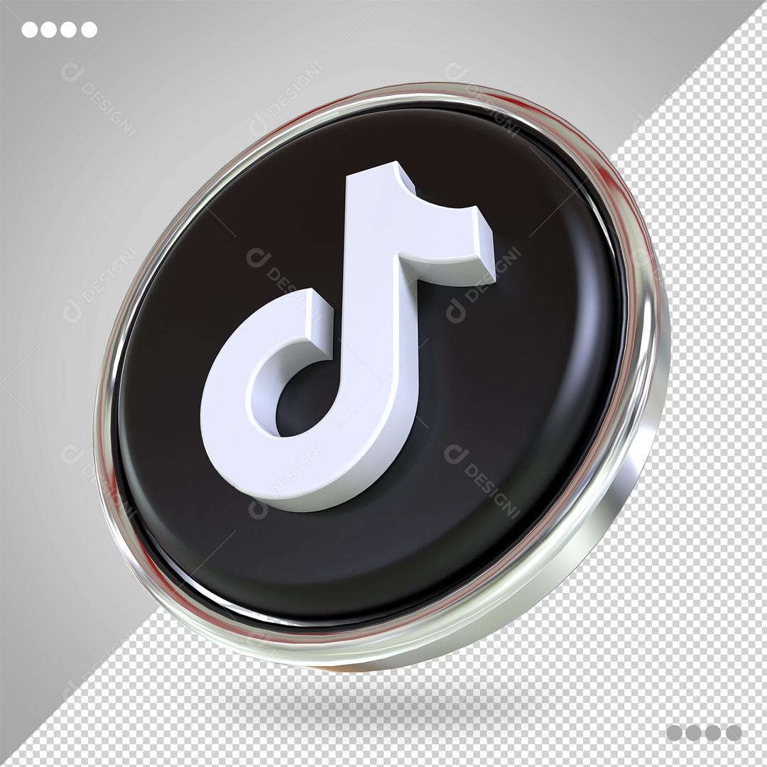 Ícone Tiktok 3D Elemento Para Composição PSD