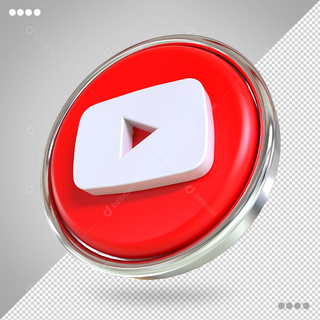 Youtube Ícone 3D Para Composição PSD