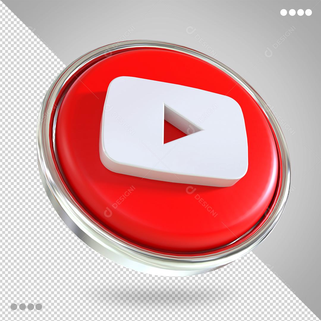 Ícone 3D Youtube Para Composição PSD