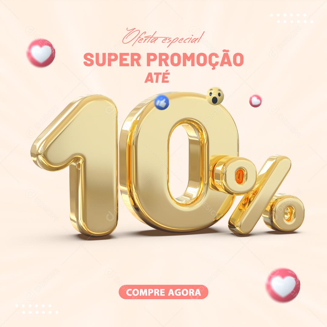 Social Media Oferta Especial Super Promoção Até 10% Lojas PSD Editável